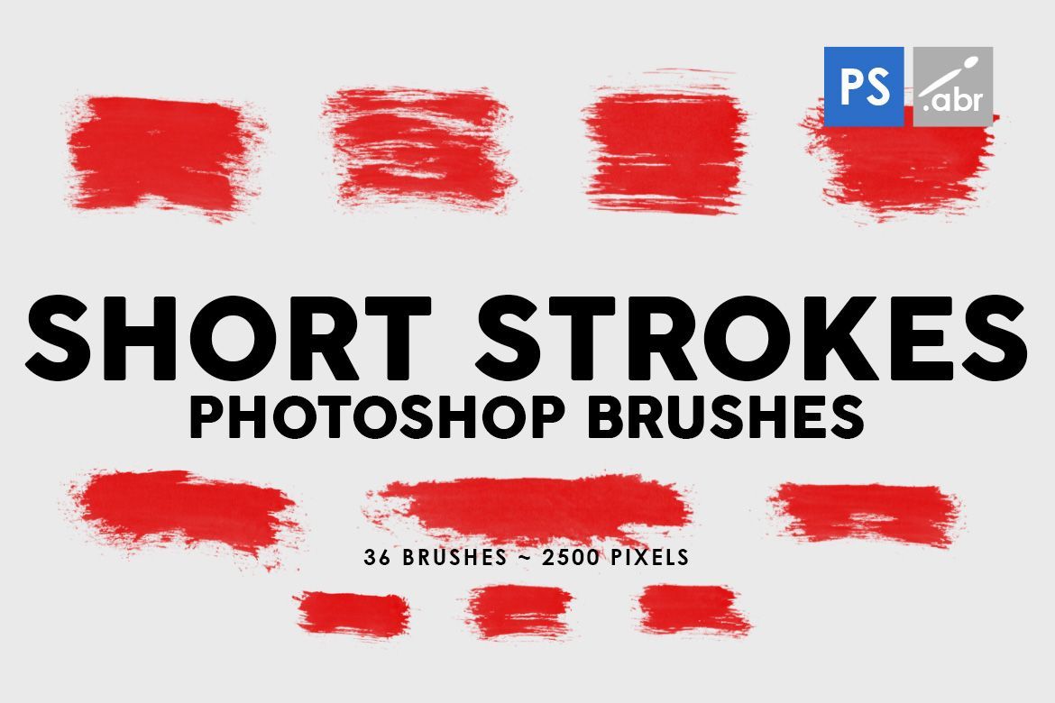 Short Strokes Photoshop Stamp Brushes Deeezy