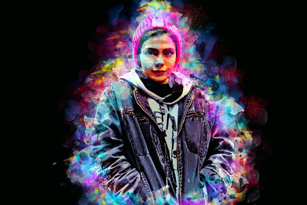 Color Splatter Photoshop Action Deeezy