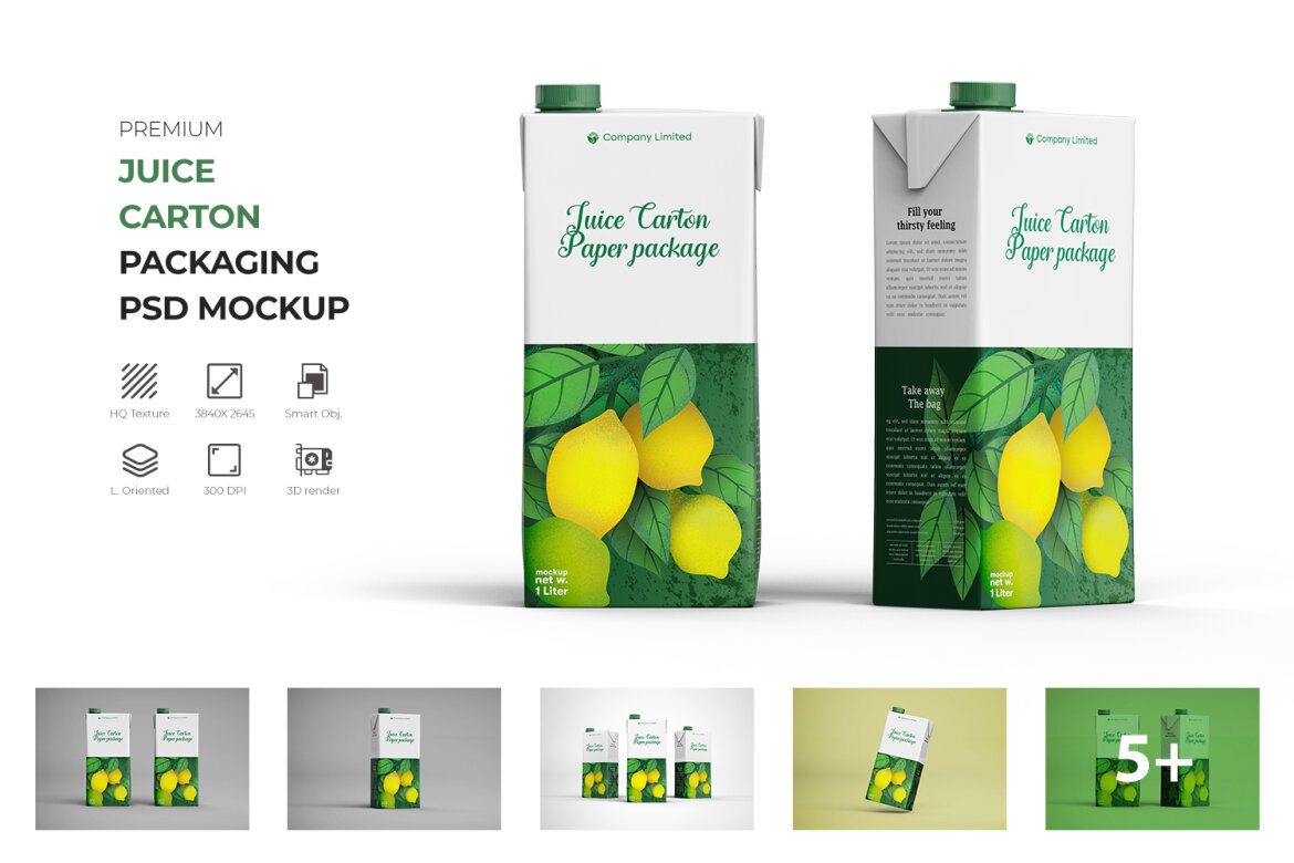 Tetra Pack Fruit Juice Carton Mockup Deeezy