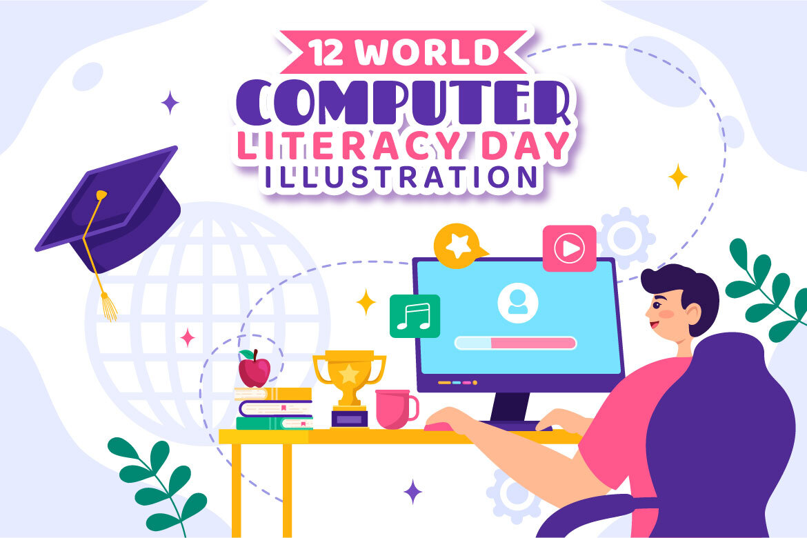 12 World Computer Literacy Day FREE Illustrations Deeezy