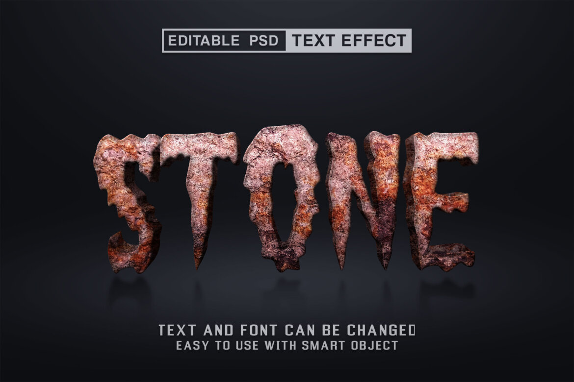 Stone 3d Text Effect Editable Psd Modern Style Deeezy