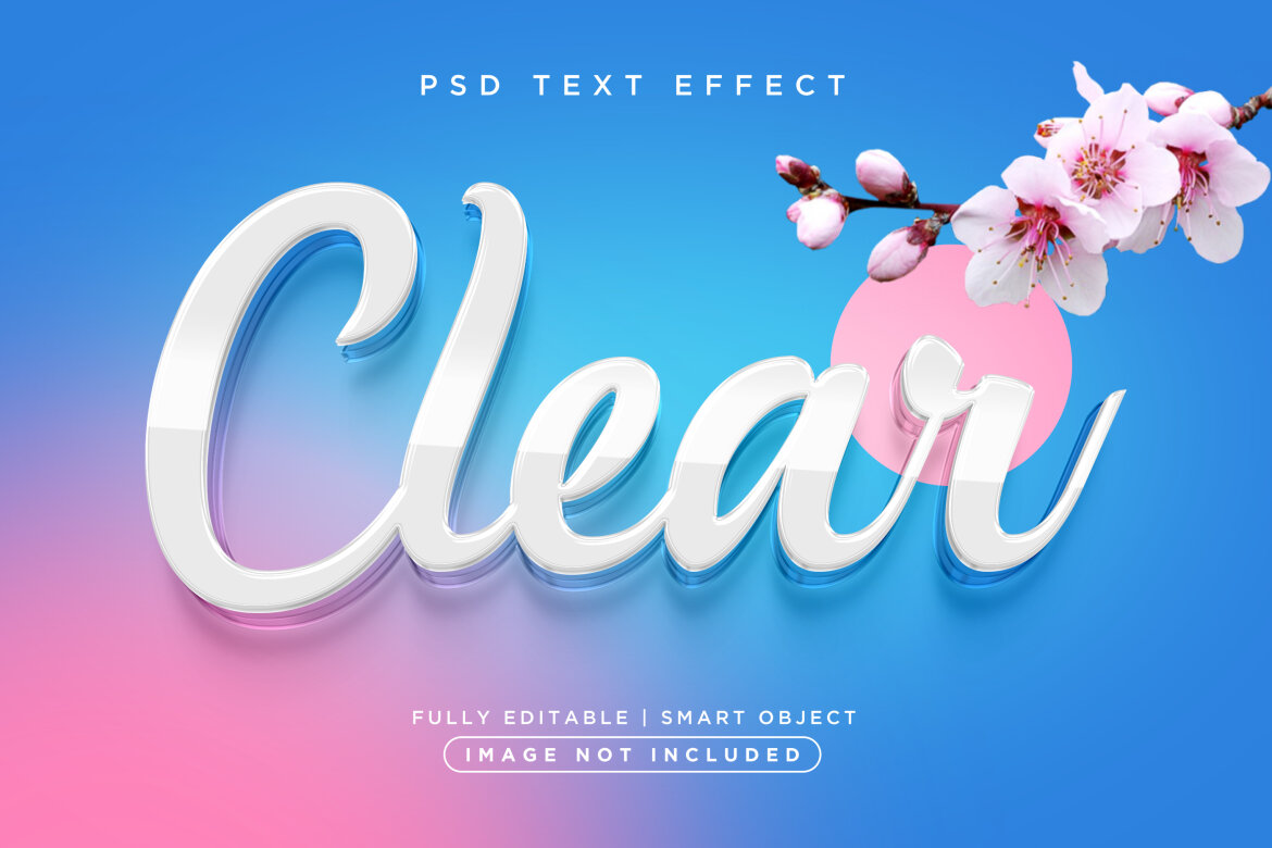 Modern Style Clear D Editable Psd Text Effect Deeezy