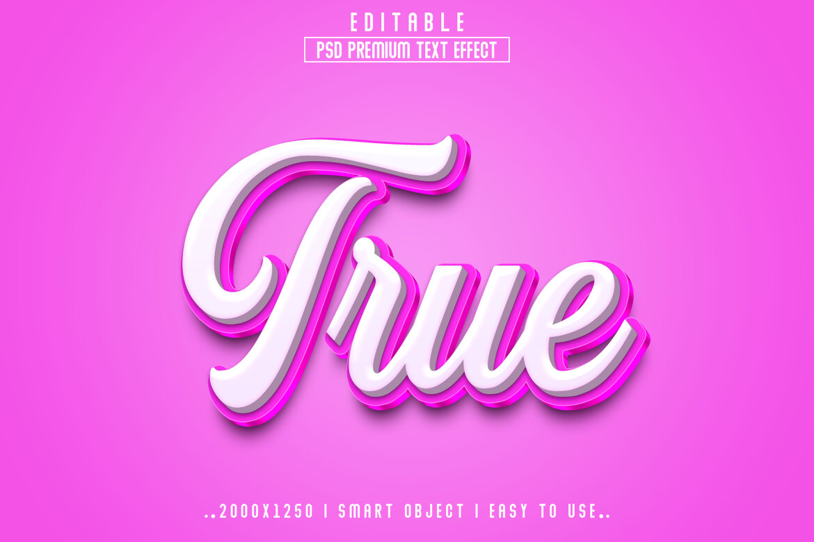 True Modern Style D Editable Psd Text Effect Deeezy