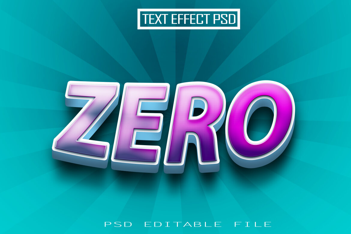 Zero Editable Premium 3d Psd Text Effect Deeezy