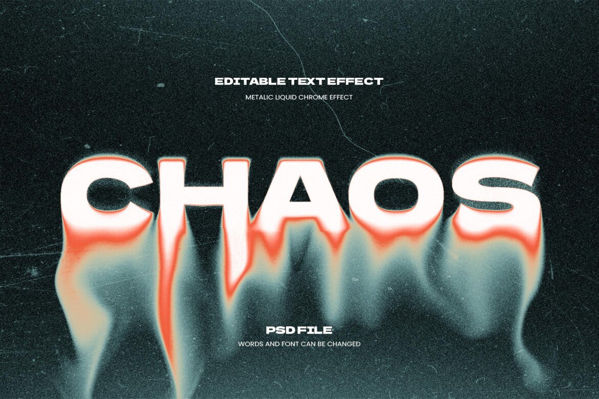 Chaos Editable Premium D Psd Text Effect Deeezy