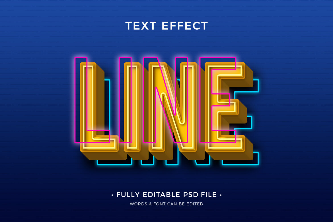 Line Editable Premium 3d Psd Text Effect Deeezy