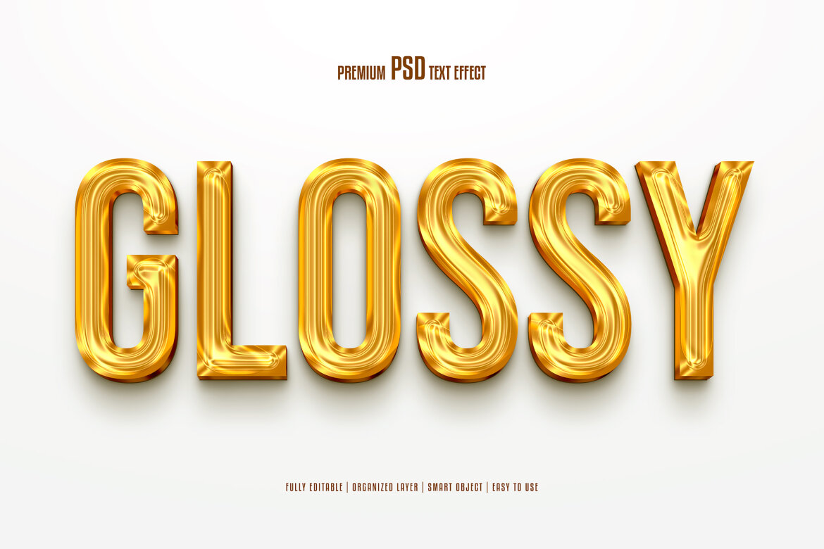 Glossy Editable Premium D Psd Text Effect Deeezy