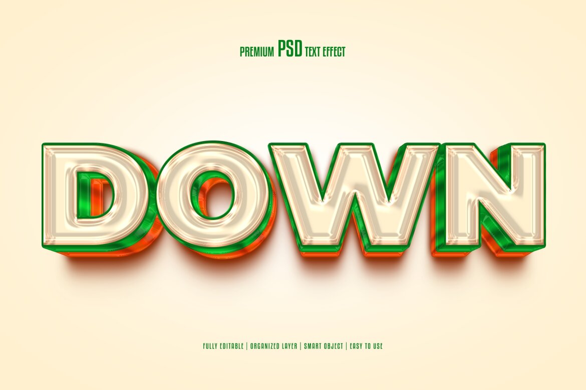 Down D Editable Modern Psd Text Effect Deeezy