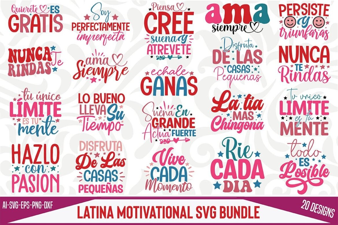 Latina Motivational Svg Bundle Deeezy