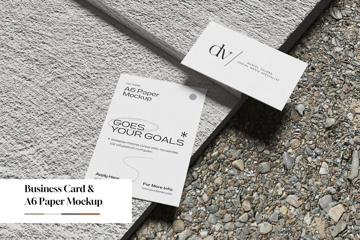Business Card and A6 Paper Mockup | Deeezy