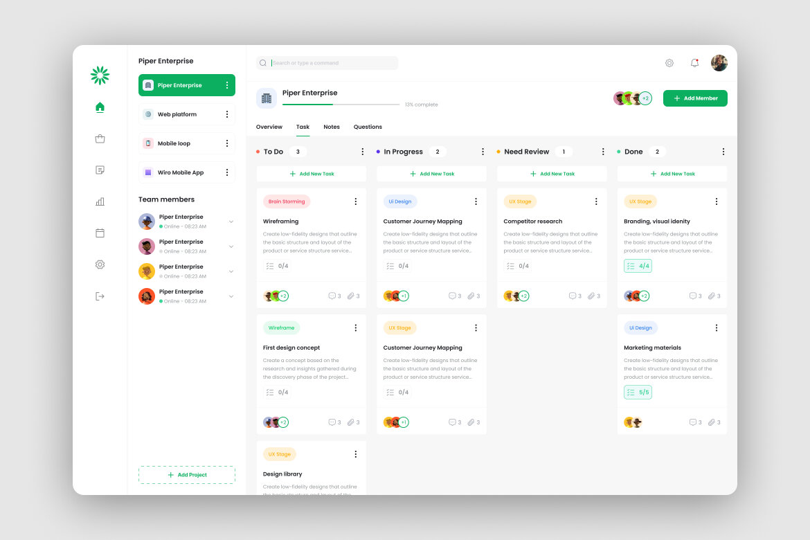 Task Manager Dashboard UI Kit | Deeezy