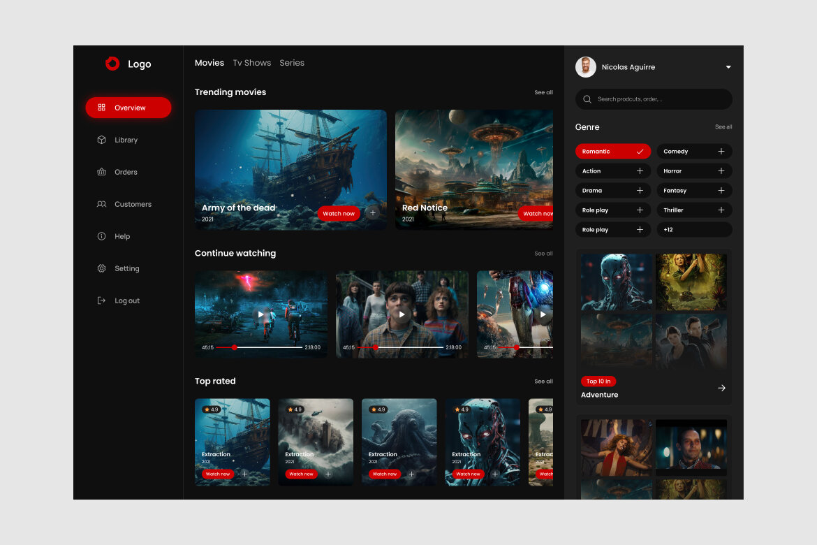 Movie Dashboard UI Kit | Deeezy