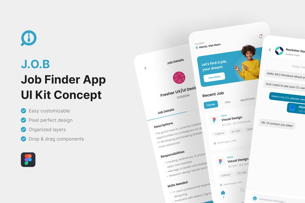 Job Finder App UI Kit | Deeezy