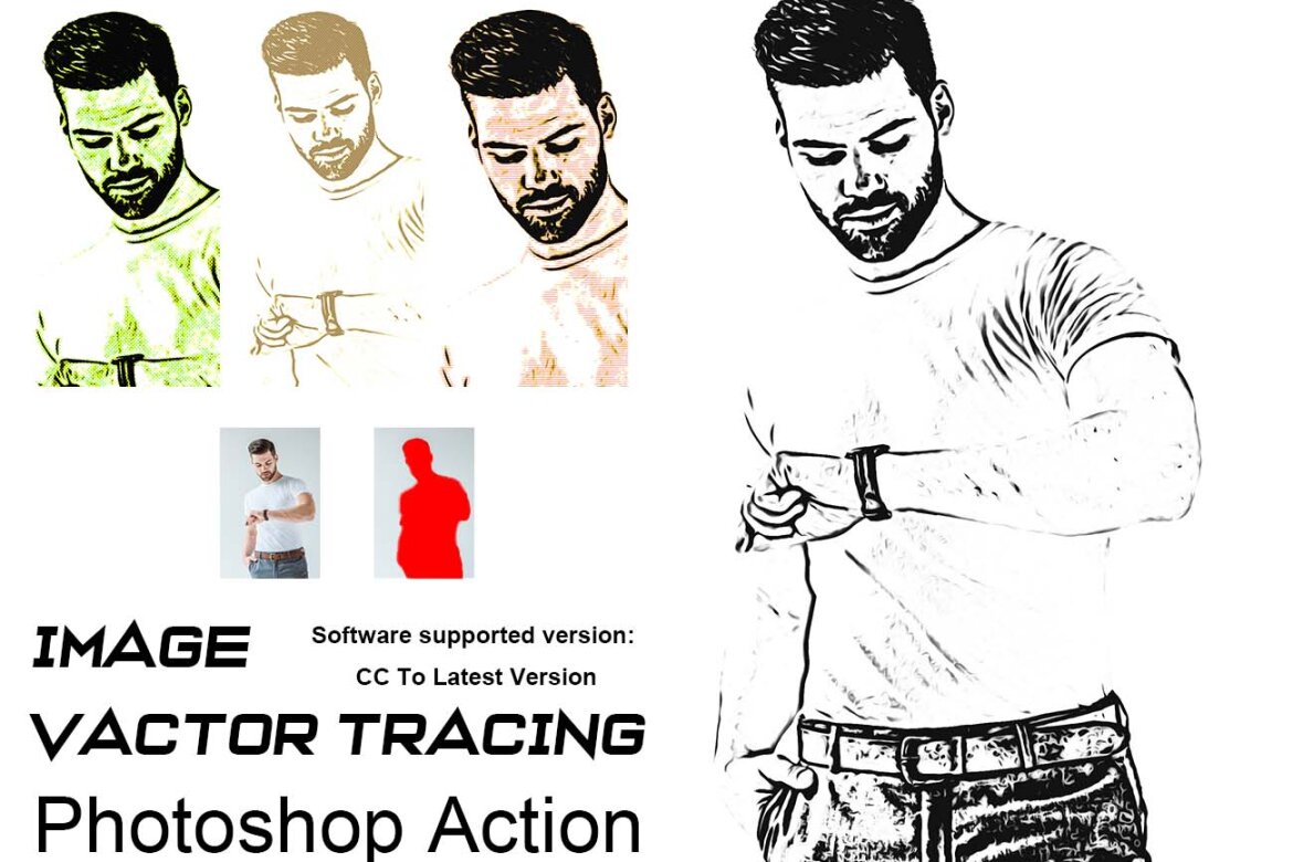 Image Vector Tracing Photoshop Action | Deeezy