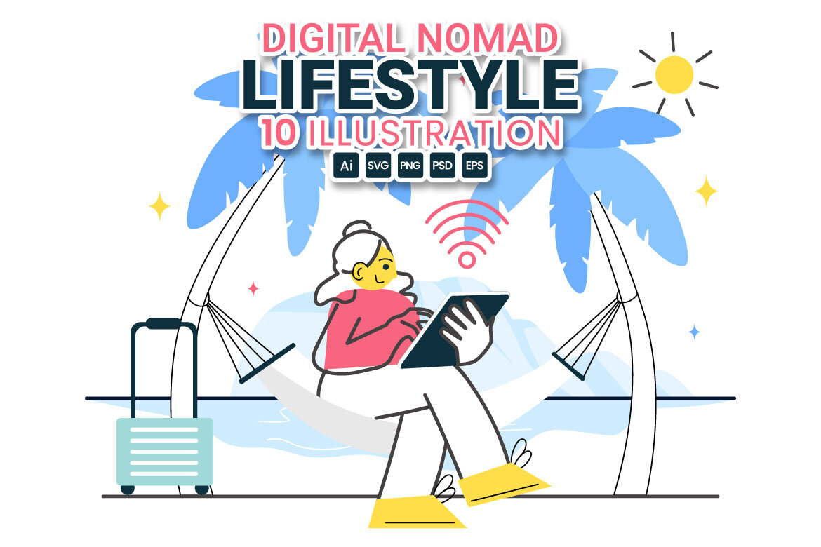 10 Digital Nomad Lifestyle Illustration | Deeezy