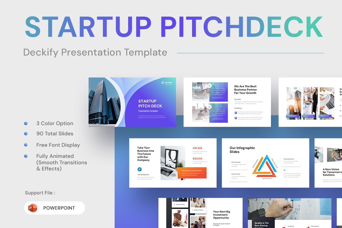 Deckify - Startup Pitch Deck PowerPoint Template | Deeezy