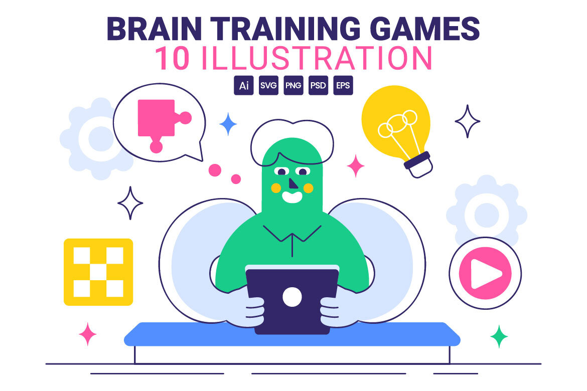 10 Brain Training Games Illustration | Deeezy