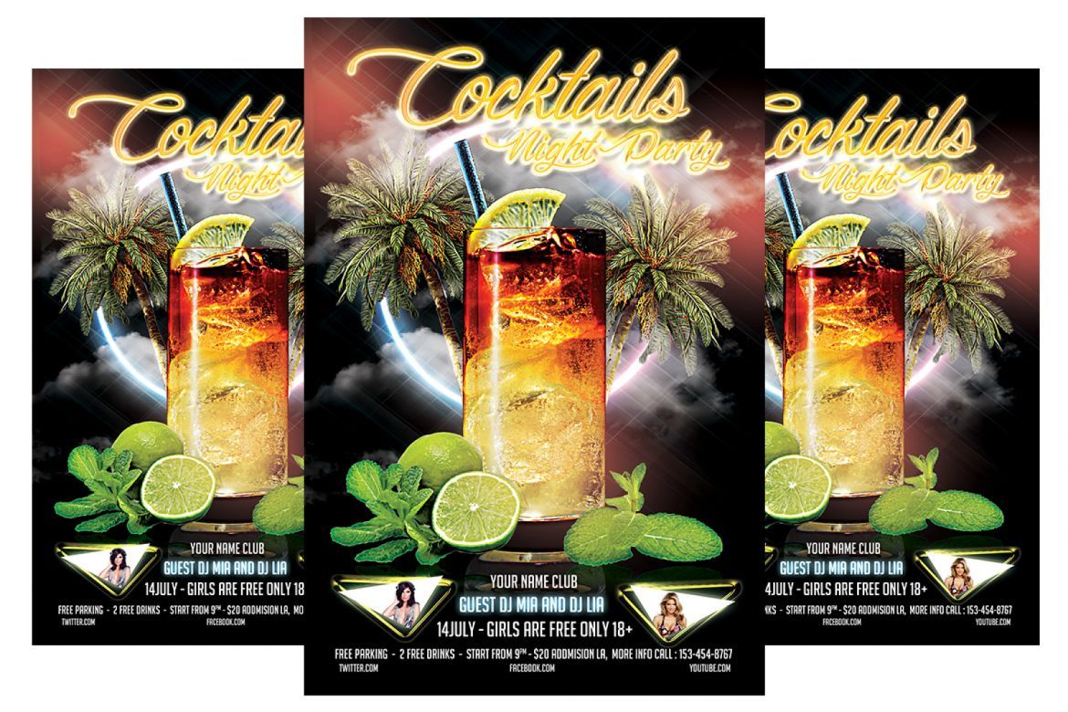 Cocktail Party Flyer Template | Deeezy