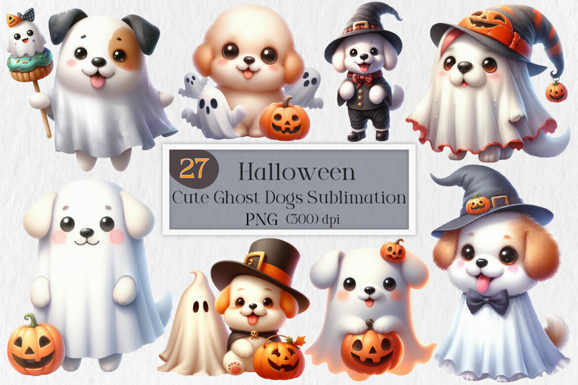 Halloween Ghost Dogs Sublimation Bundle | Deeezy
