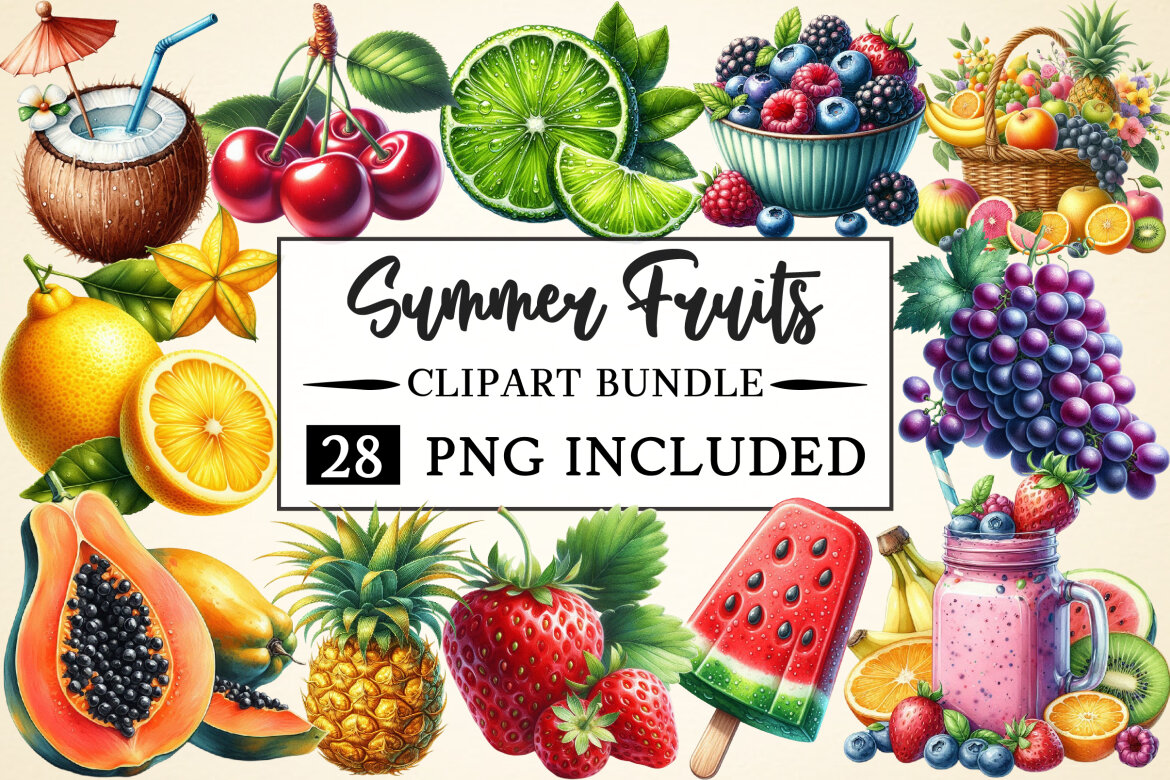 Summer Fruits Clipart | Deeezy
