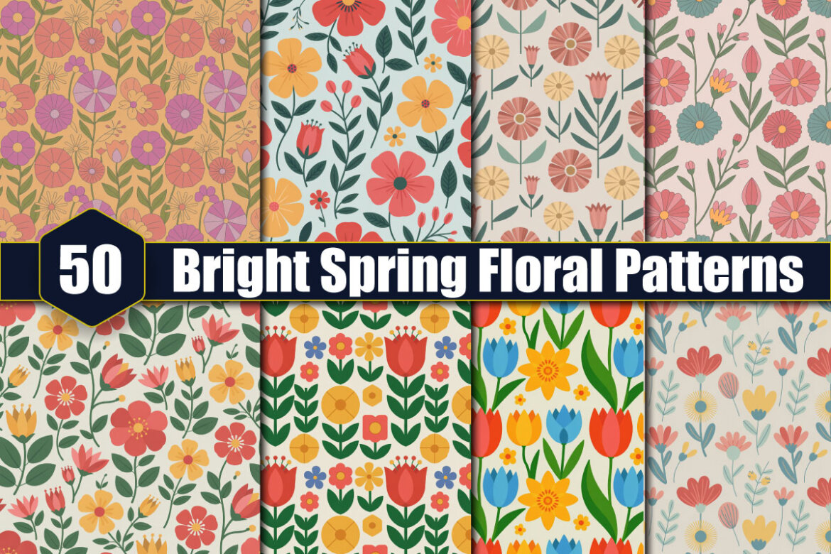 50 Bright Spring Floral Patterns | Deeezy