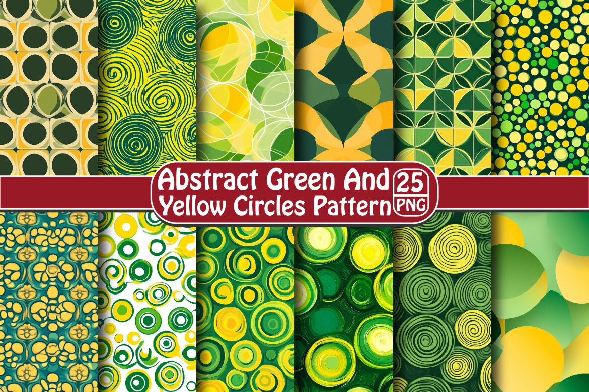 Abstract Green and Yellow Circles Pattern | Deeezy