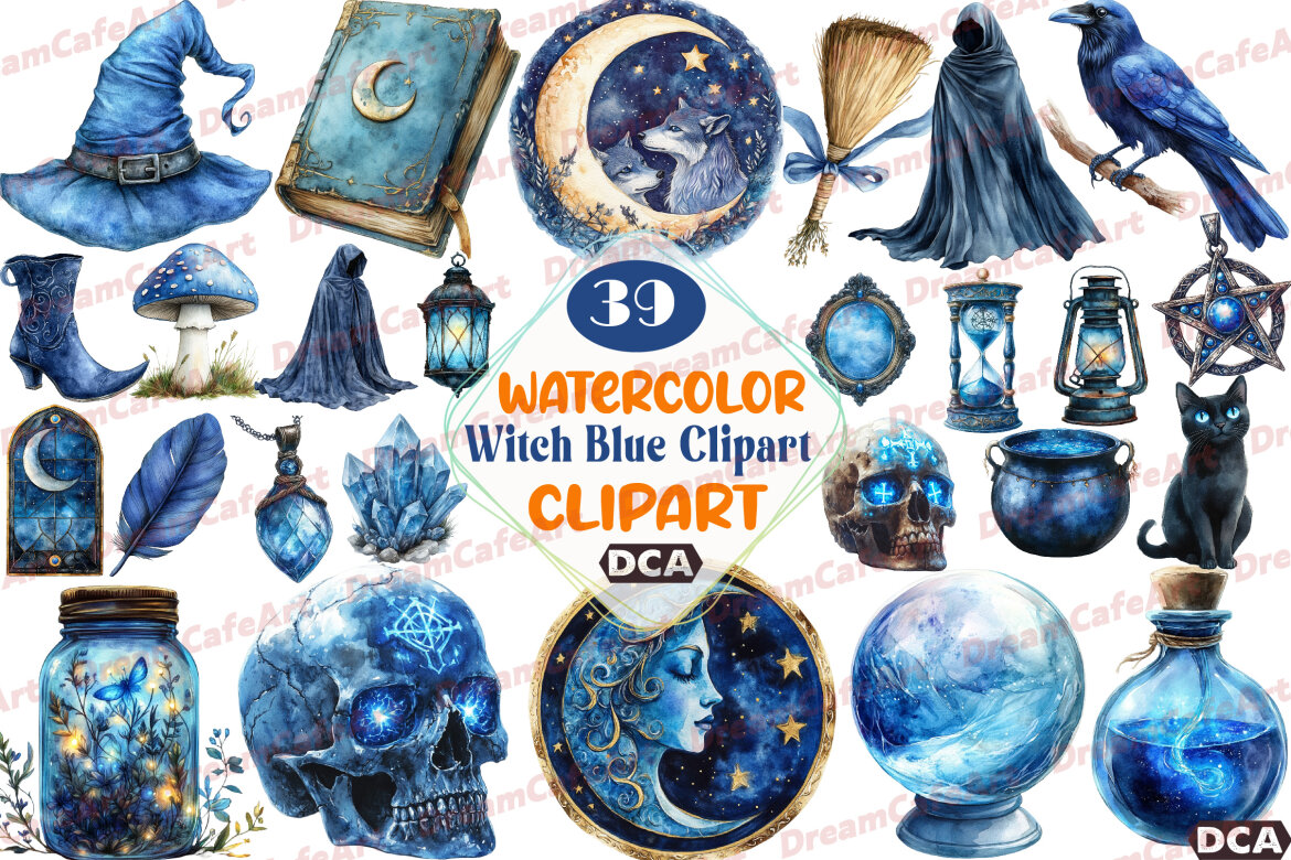 Witch Blue Clipart | Deeezy
