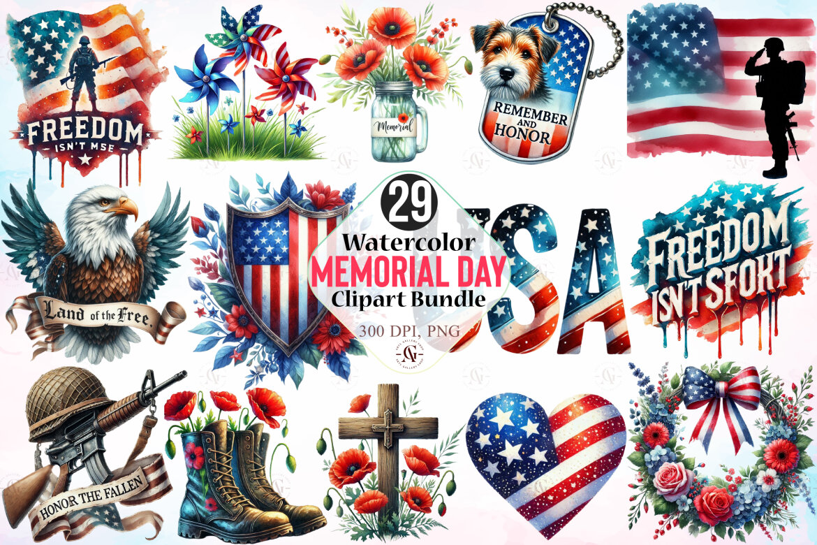 Watercolor Memorial day | Deeezy