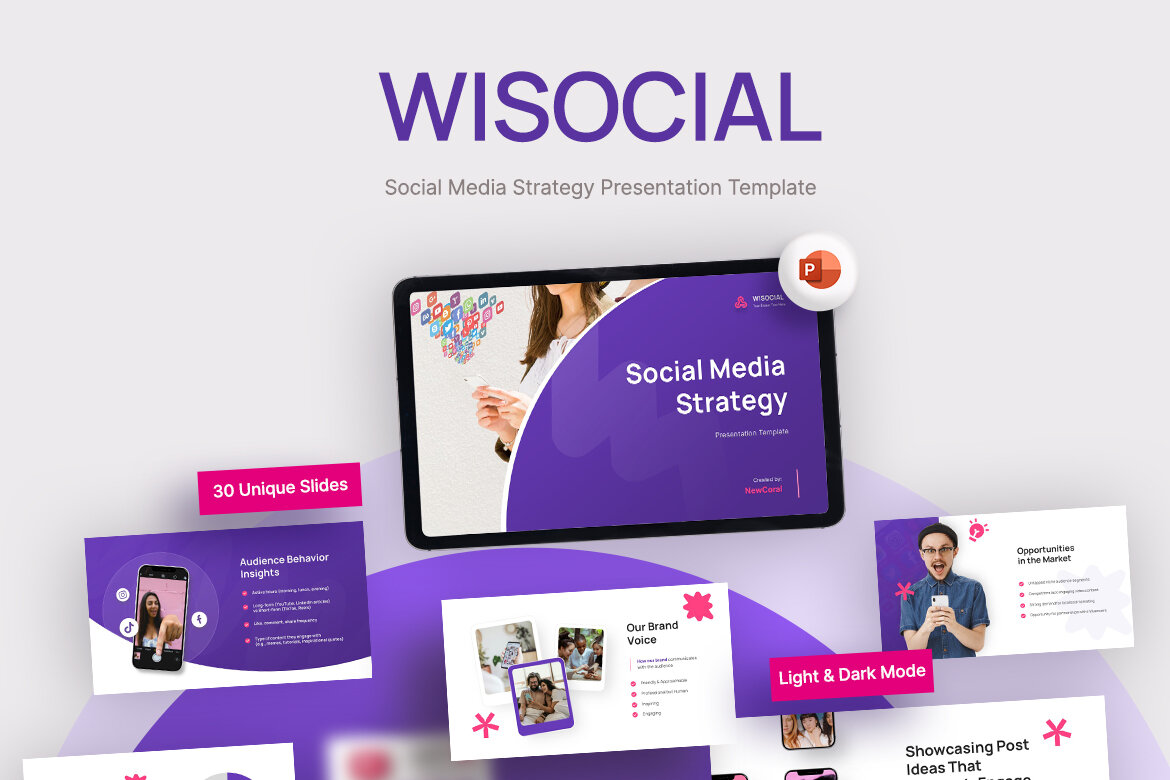 Wisocial – Social Media Strategy PowerPoint | Deeezy