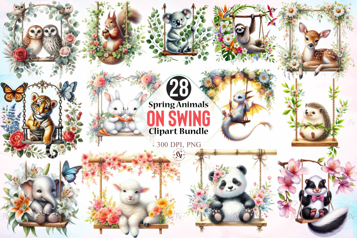Spring Animals On Swing | Deeezy