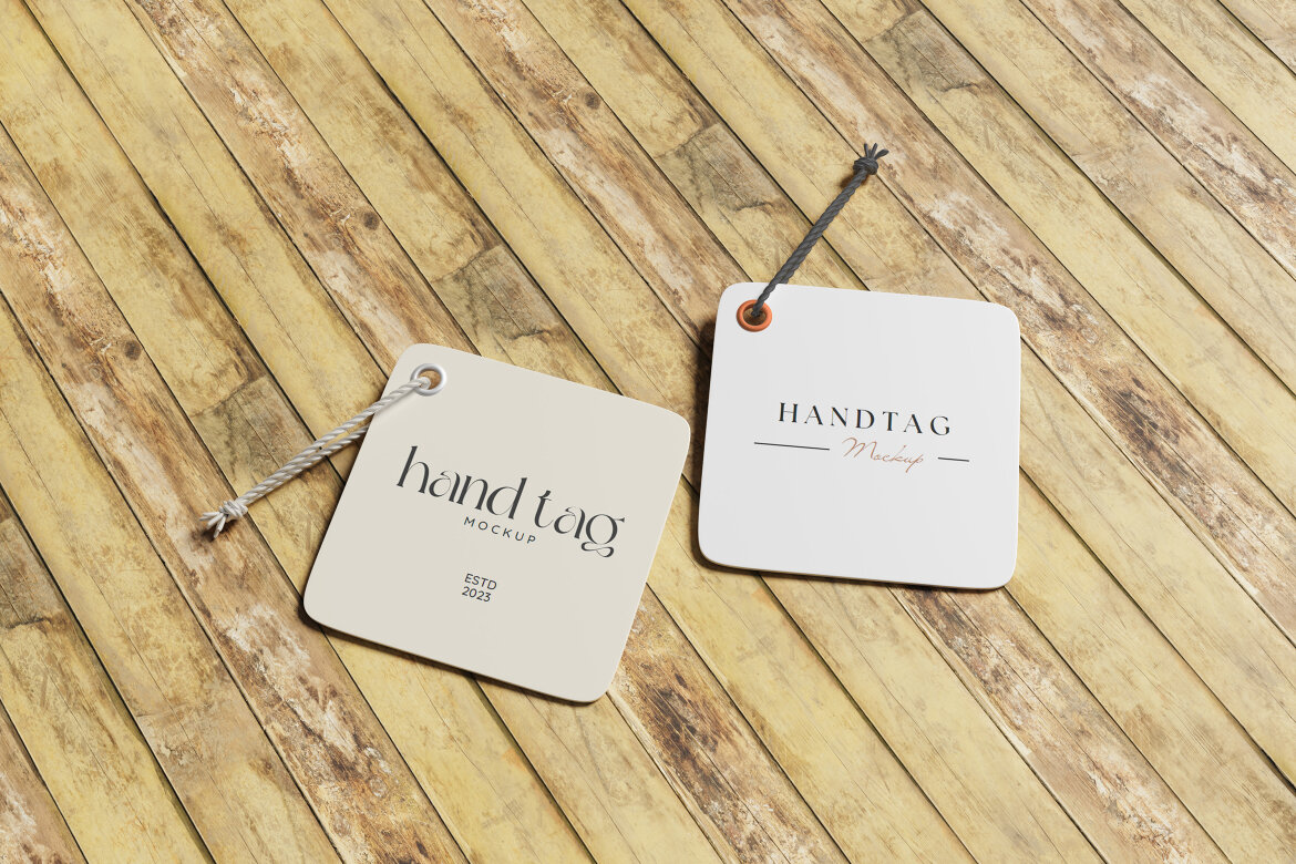 Realistic Hand Tag Mockup | Deeezy