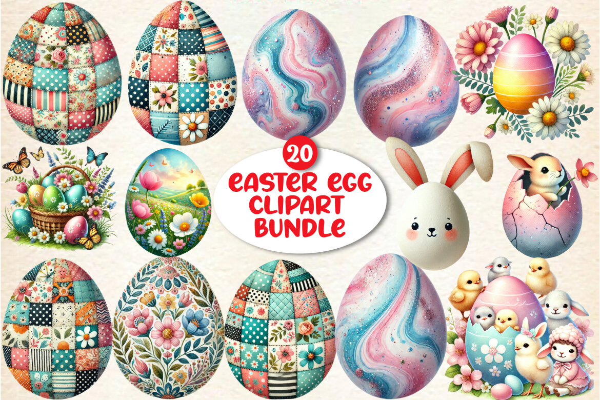 Easter Egg Sublimation Clipart Bundle | Deeezy