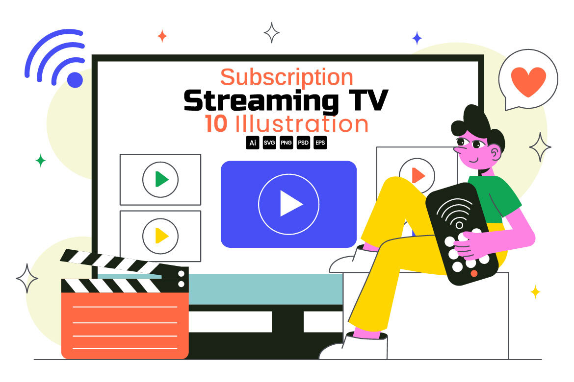 10 Online Subscription Streaming TV Illustration | Deeezy