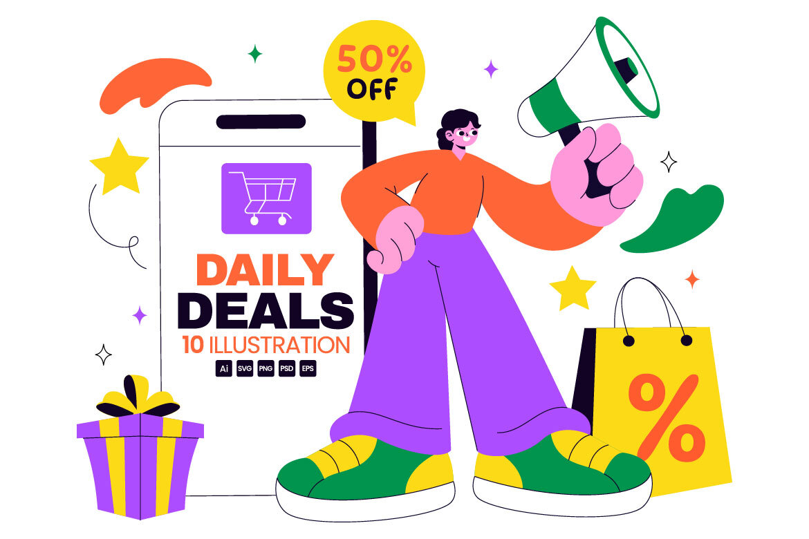 10 Daily Deals of The Day FREE Illustrations | Deeezy