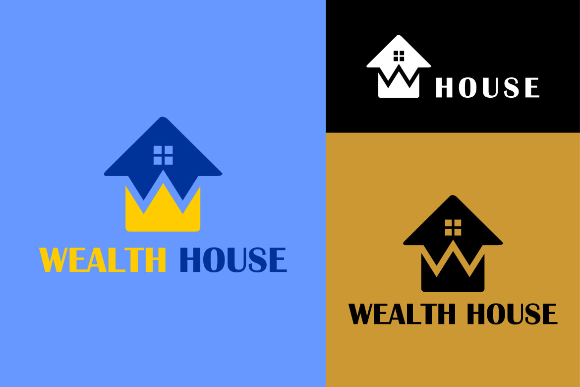 house with crown wealth apartment logo design | Deeezy