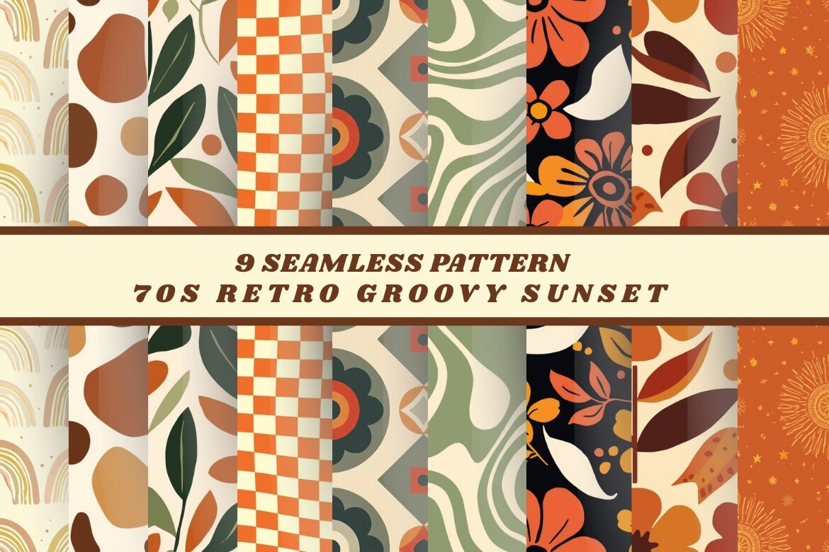 9 Retro Groovy Seamless FREE Patterns | Deeezy