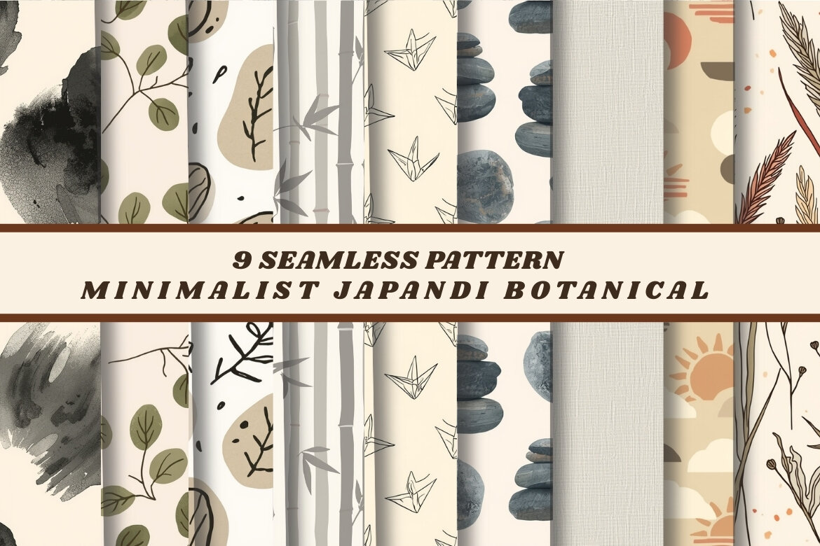 9 Japandi Seamless FREE Patterns | Deeezy