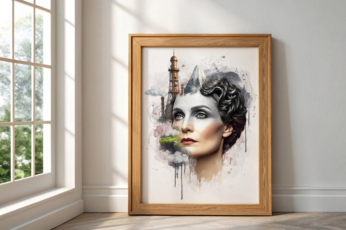 Surreal Steampunk Digital Collage Woman Portrait Art | Deeezy