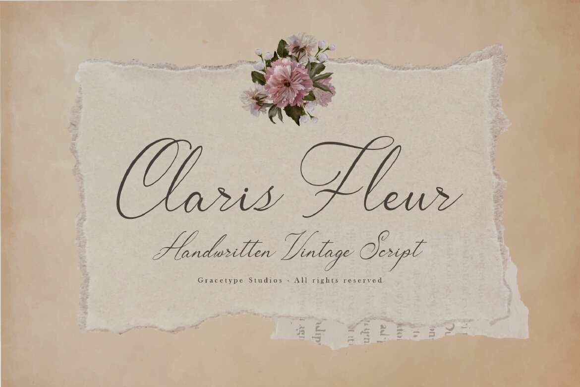 Claris Fleur | Handwritten Vintage Script | Deeezy