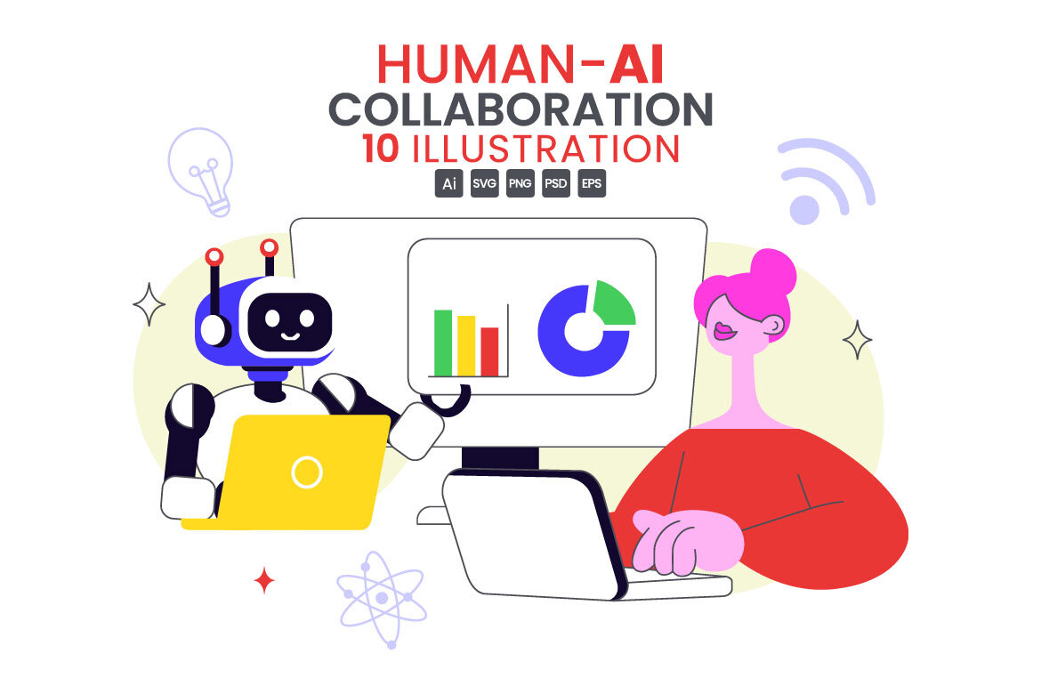 10 Human AI Collaboration Illustration | Deeezy
