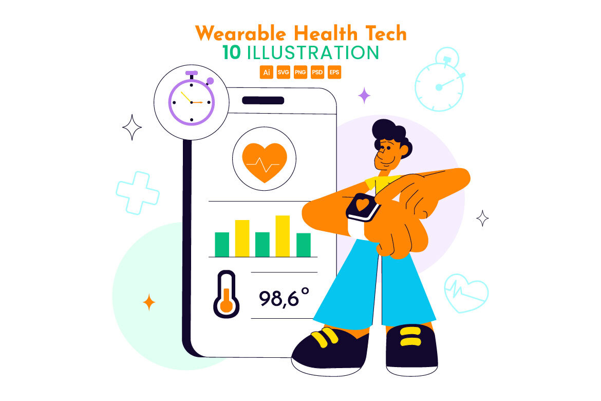 10 Wearable Health Tech Illustration | Deeezy