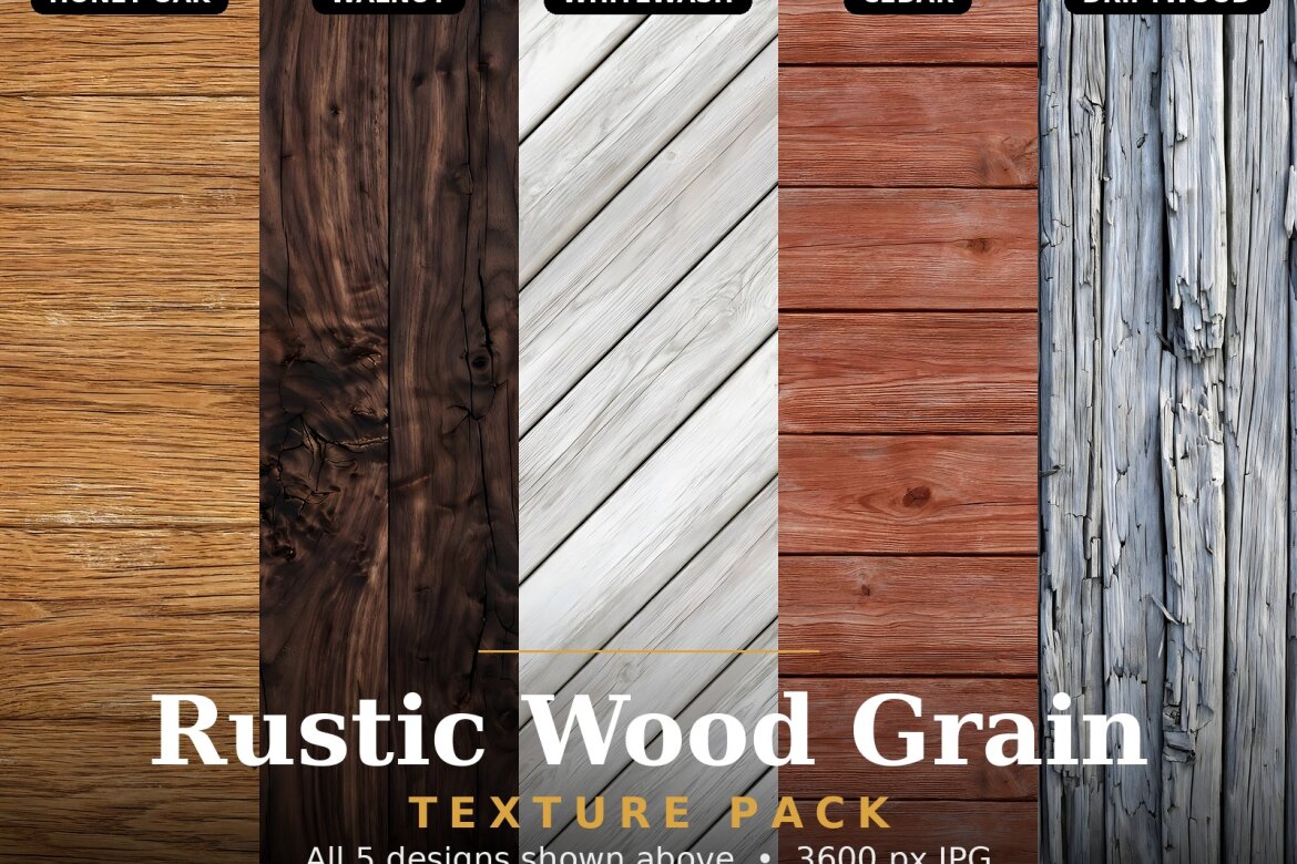 Rustic Wood Grain Textures - 5 Natural Plank Backgrounds | Deeezy
