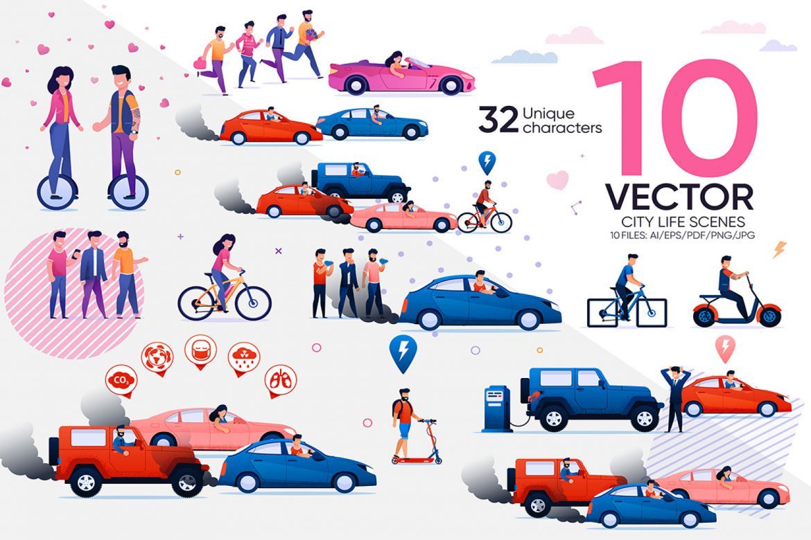 City Life Vector Scenes | Deeezy