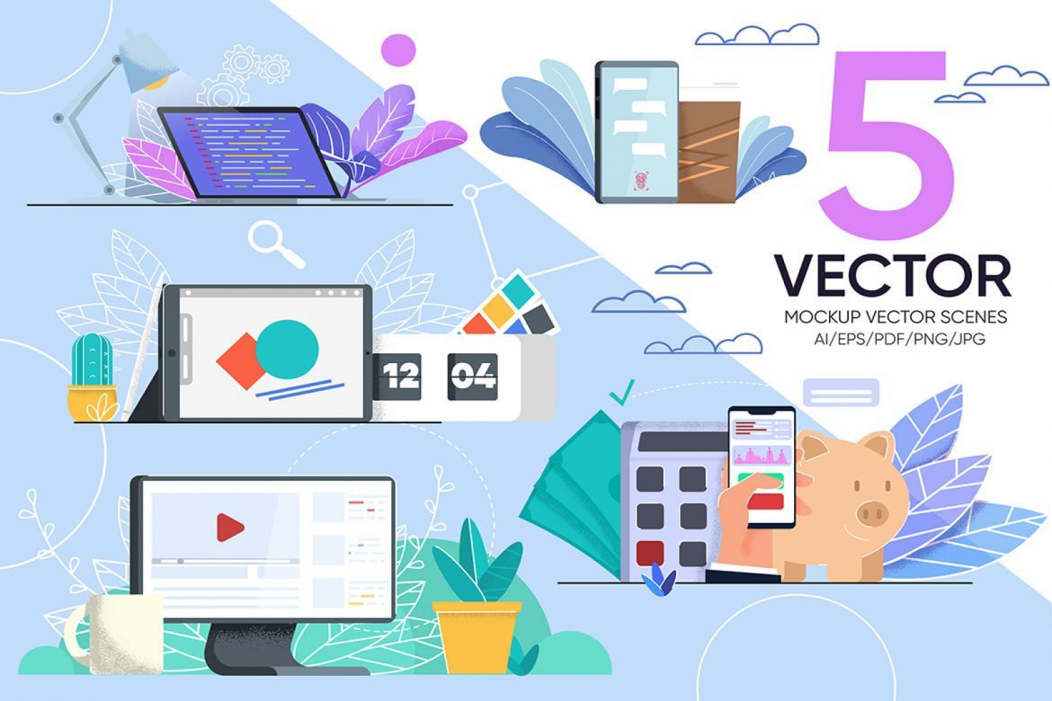 Mockup Vector Set Template | Deeezy