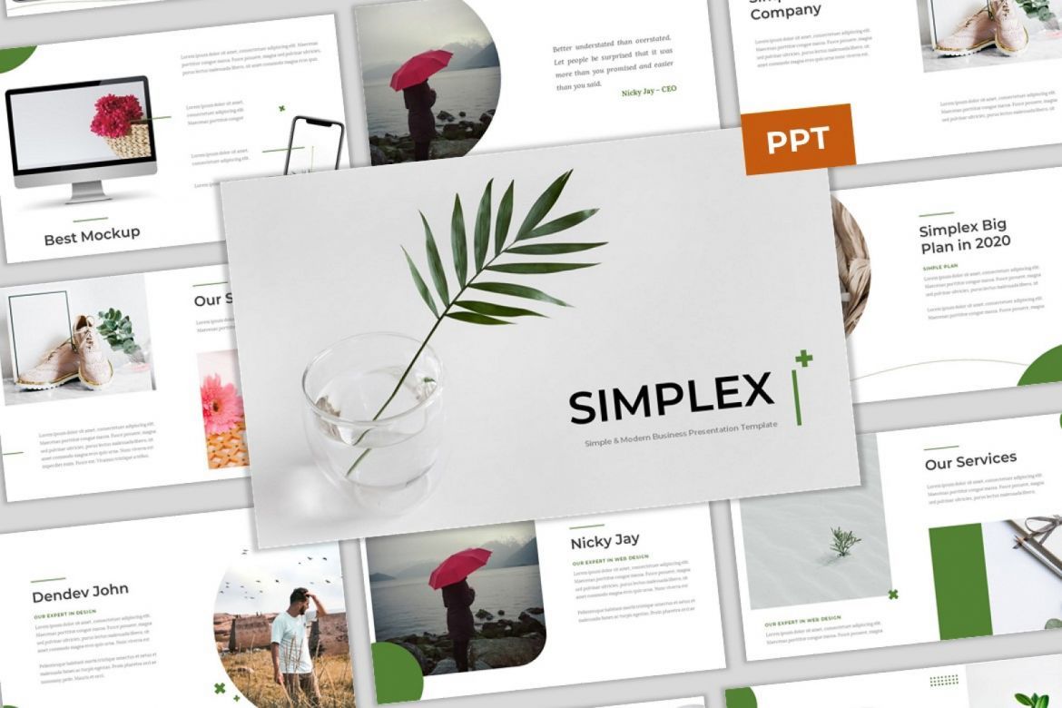 Simplex - Simple & Modern Business PowerPoint Template | Deeezy