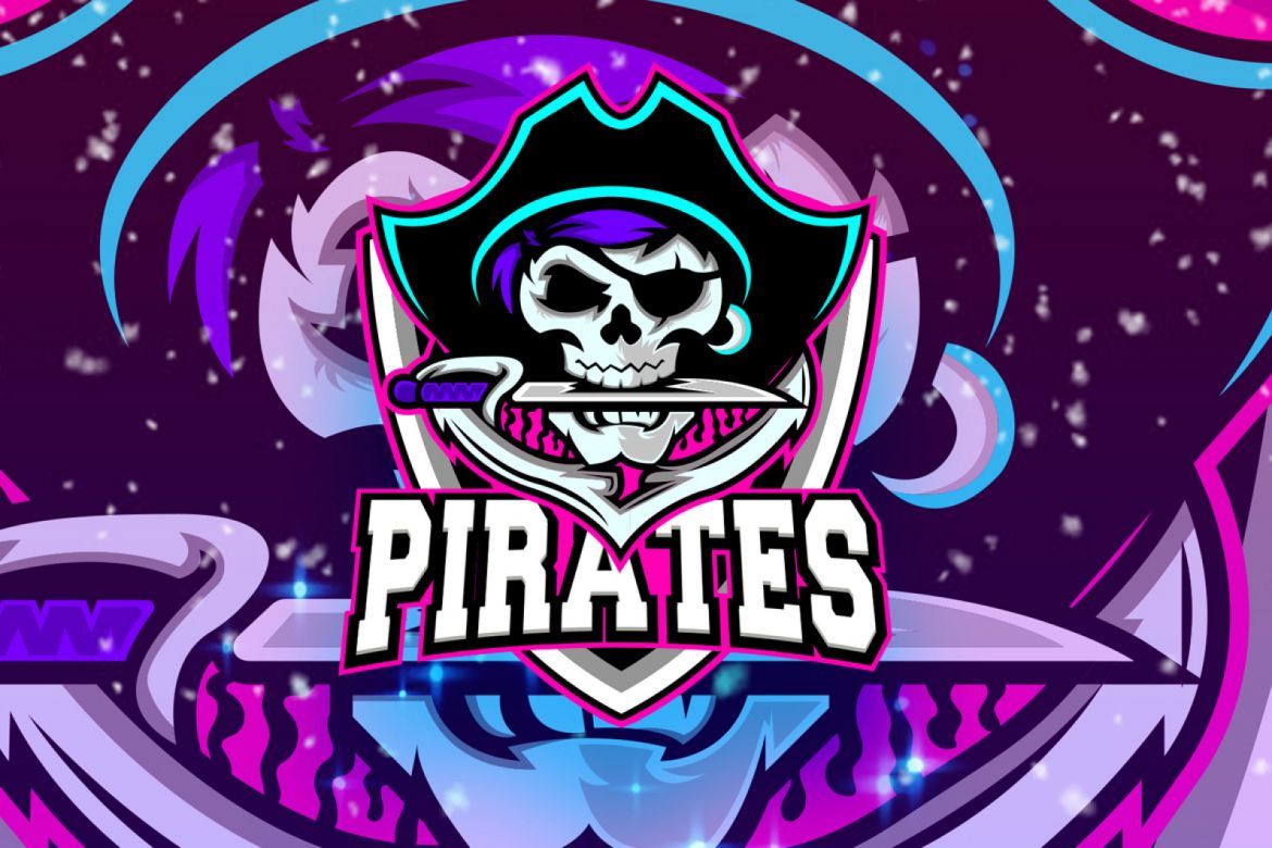Logotipo do pirates skull e sport