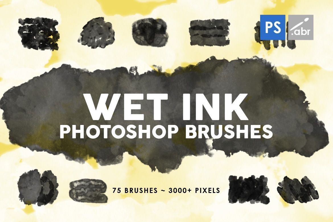 Wet Ink Photoshop Stamp Brushes | Deeezy