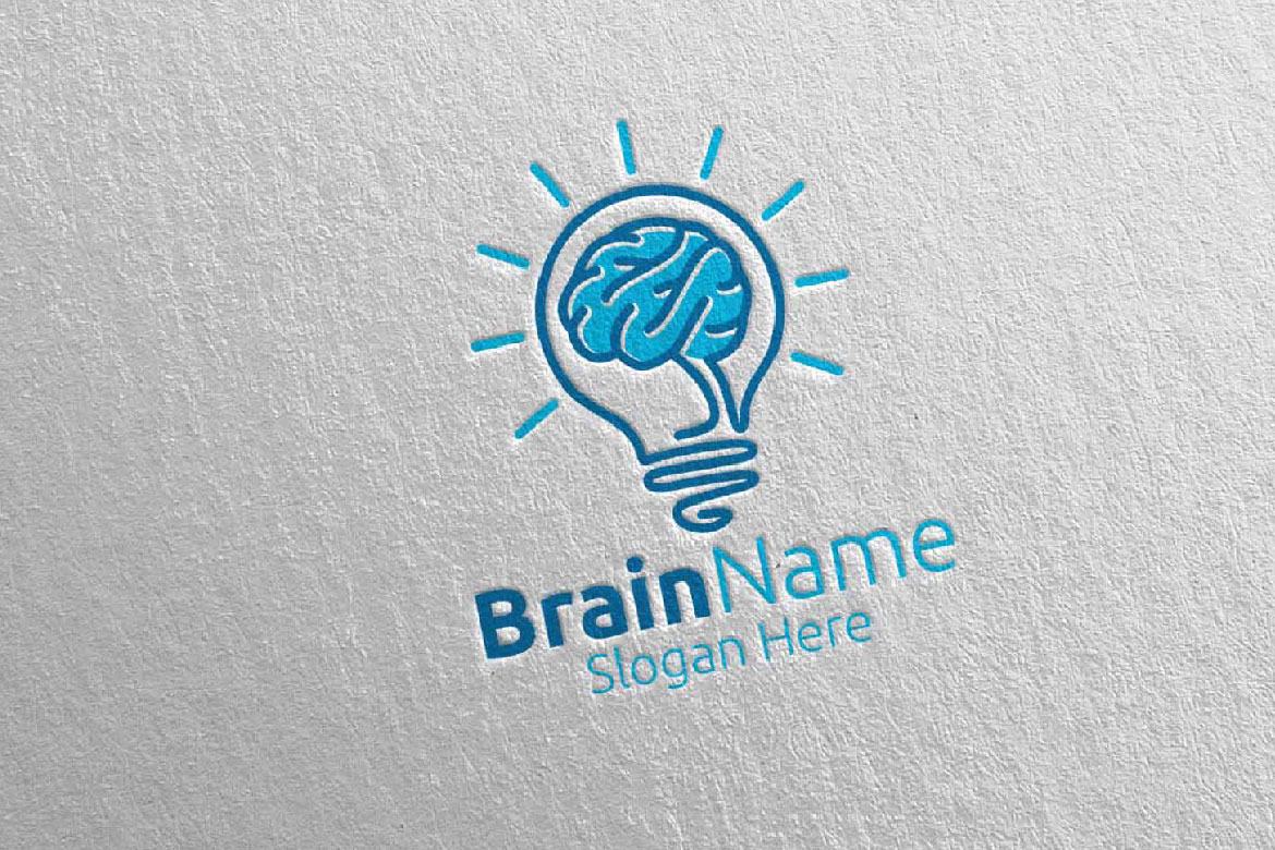 Idea Brain Logo with Think Idea Concept 14 | Deeezy