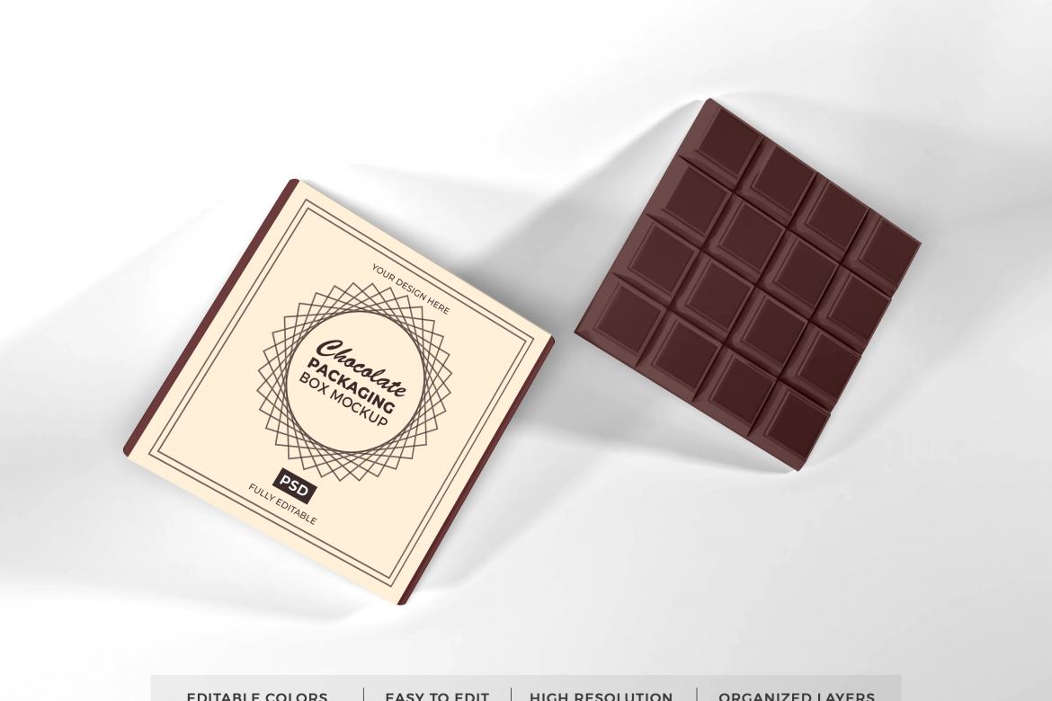 Realistic Chocolate Box Mockup Template | Deeezy