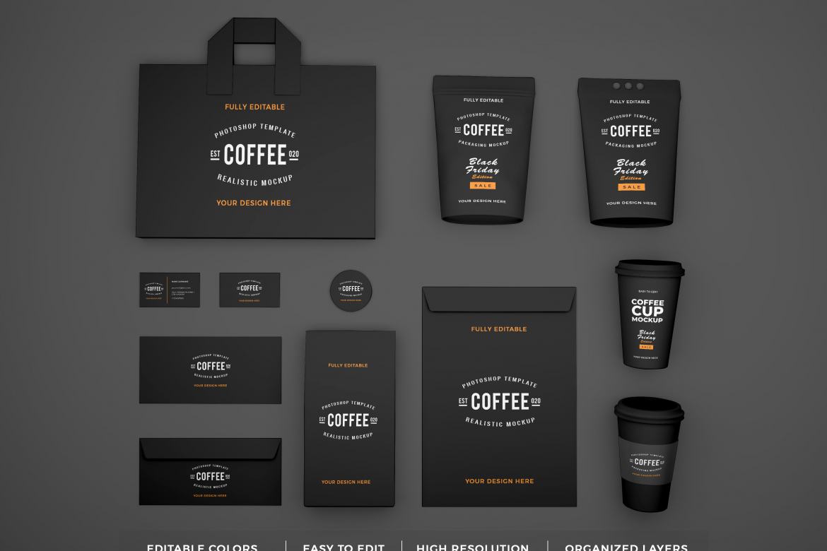 Free Coffee Brand Identity and Stationery Mockup Deeezy